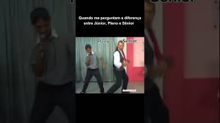Quando perguntam a diferença entre Júnior, Pleno e Sênior na TI… só na coreografia! 💃#HierarquiaDev