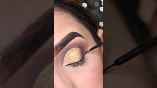 #shorts 24k Gold Cut Crease Eye Makeup #youtubeshorts #cutcrease #eyemakeup | PoshNClassy
