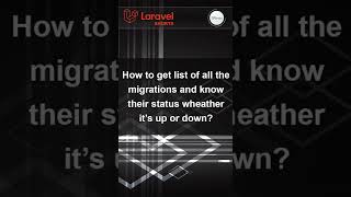 Laravel 9 Shorts - Show List of Migrations