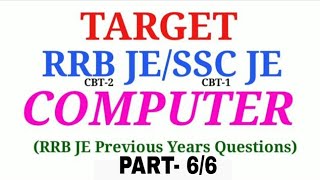 COMPUTER SCIENCE FOR ALL BRANCHES | RRB JE | PART-06 | STUDY NIKETAN