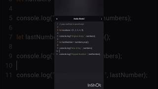 Pop Methods in javascript. #htmltags #html  #htmlcoding #codingislife #codingfun codingquotes #html