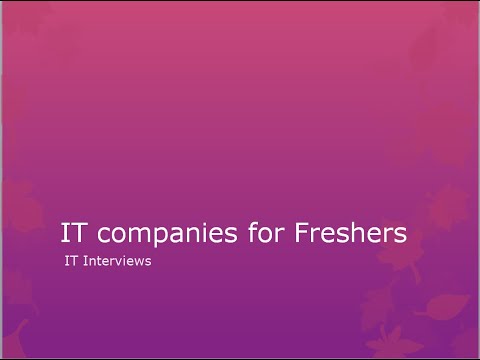 IT companies for freshers