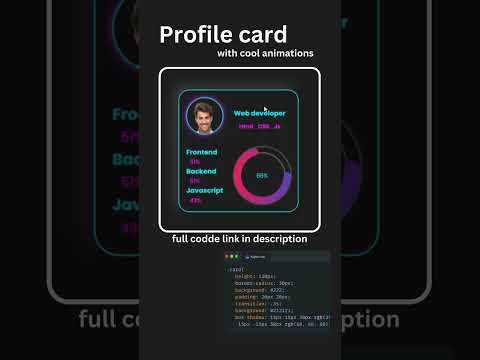 Profile card Html CSS #coding #htmlcss #css3animation