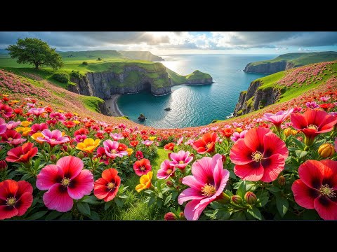 Floral Cliffside Haven 🌸 RESTORATION OF THE NERVOUS SYSTEM 🌿 Gentle music, calms the nervous system