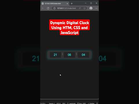 Dynamic digital clock Using HTML, CSS and javaScript #coding #webdesign