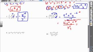 Exponent Rules Practice Answers