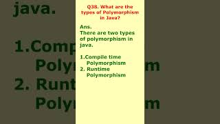 interview question 38. What are the types of polymorphism in java? #interviewquestions #javaclass