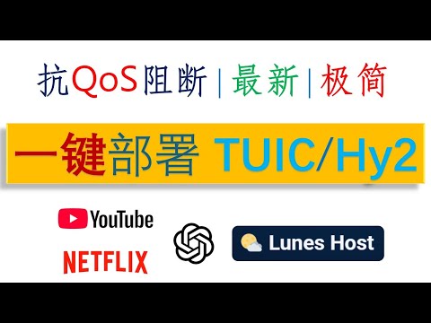 【抗QoS阻断+最新极简】免费容器+超快一键部署 TUIC/Hysteria2｜解锁油管 4K+ChatGPT+NETFLIX｜Lunes｜适用Freecloudpanel｜Node.js