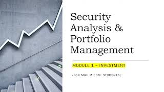 Security Analysis & Portfolio Management