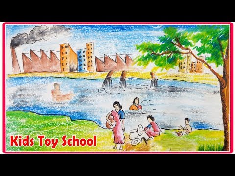 How to art a village Scenery for kids