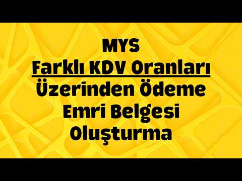 MYS Creates Payment Order Documents with Different VAT Rates