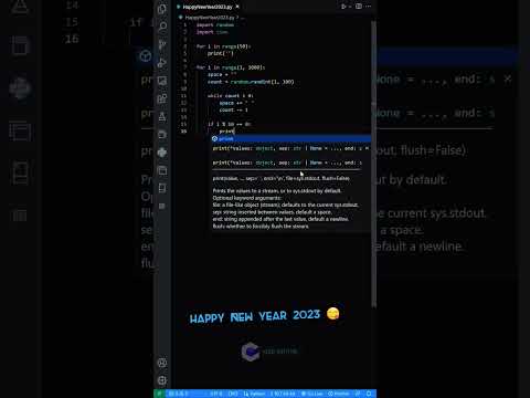 Happy New Year 2023  #shorts #programming #python #coding #newyear2023 #instareels