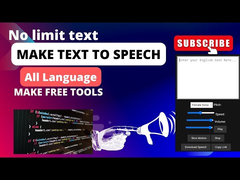 Make Text to Speech for Free | Free No Limits Text to Speech, Free Code Script Projects