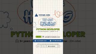 We are hiring! Unleash your coding prowess as a Python Developer.