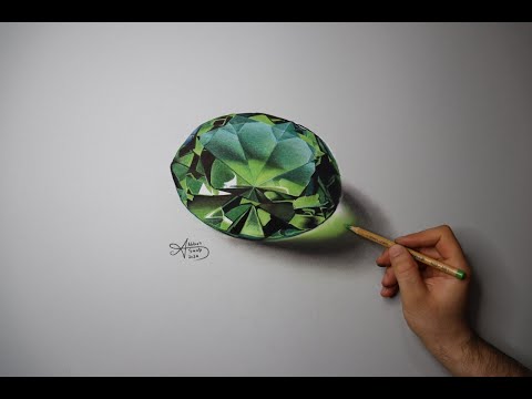 رسم الألماسة باحتراف  / HD / Drawing Emerald, so Realistic