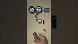 Powering Two Bike Headlight & Voltmeter With Mini Gear Box Coreless Motor _ DC Motor #dcmotor #short