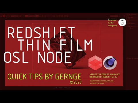 Gernge Quick Tips - Thin Film OSL Shader | Cinema 4D Redshift