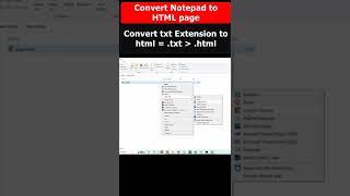 Steps to convert Notepad File into HTML File and make a Website #shors #youtubeshort
