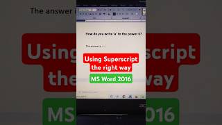How to use Superscript correctly #word2016 #mswordtutorialforbeginners #computerknowledge