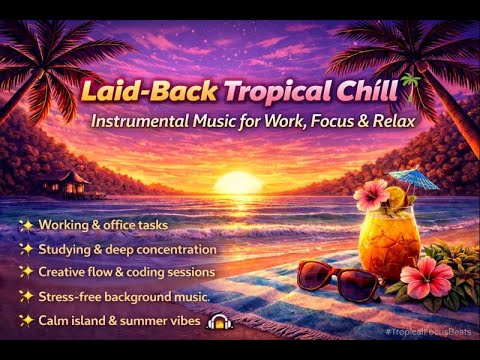 Tropical Chill House 🌴 Laid-Back Instrumental Beats for Focus & Productivity