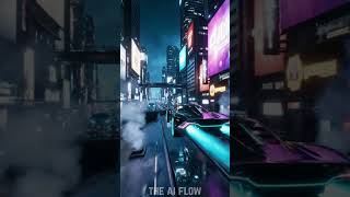 Neon Hover Car Flyby #shortsfeed #ai #relaxing #racingcar  #cinematicvibes #satisfying #immersive