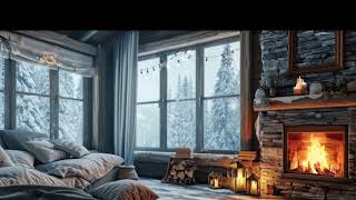 Winter Cabin Fireplace Live 🔥 Relaxing Music for Sleep, Study & Deep Relaxation (24/7)