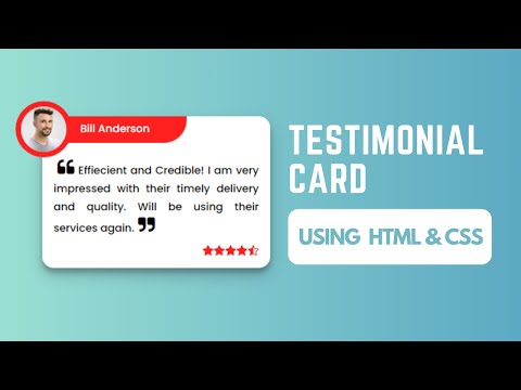 Testimonial Card UI Design using HTML and CSS  for beginners - [2021]  | Coding Authority
