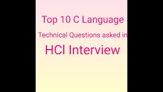 Top 10 questions asked in HCL interview