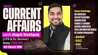3rd February 2026 Current Affairs Today | Bank Exams 2026 Current Affairs | Kapil Kathpal