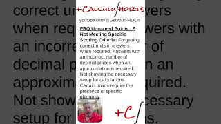 Common Causes of Unearned FRQ Points - 5 #calchelp #calculushelp #apcalchelp #apcalculushelp