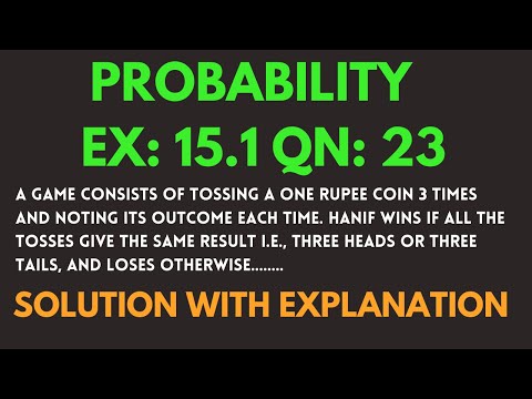 Probability class 10 NCERT Exersise 15 1 Question no 23 solution in hindi