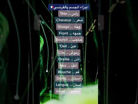 تعلم اللغة الفرنسية للمبتدئين  اجزاء الجسم بالفرنسية