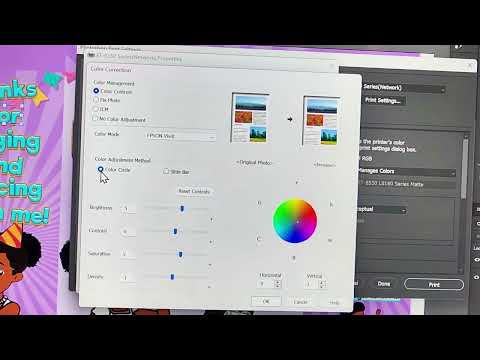 Changing the color settings in Epson ET-8550