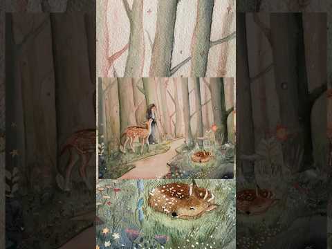 Part 1/3 Deer #art #artiststudio #watercolor