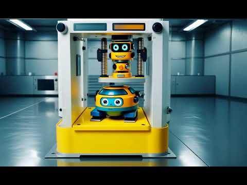 Hydraulic Press Crushes Colorful Robot Cars! 💥🤖🚗