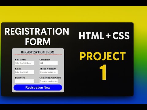“HTML CSS Registration Form Design | Beginner Web Development Project” #html #htmlcss #css #video