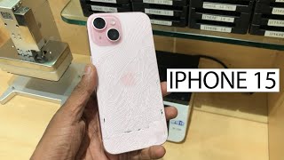 IPHONE 15 BACKGLASS REPLACEMENT (ORIGINAL)(PINK) #justsolution #iphonesolutions