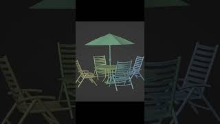 Furniture Set Patio Blue 3D Model. Modeled in Blender. #furniture #3dmodel #blender3dmodeling #short