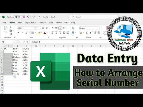 How to Manage Serial Number in Excel Data Entry || @SolutionWithInfoTech