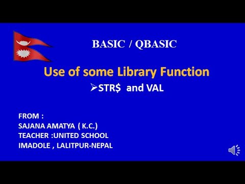 A QBASIC PROGRAM TO SHOW SOME LIBRARY  FUNCTION LIKE STR$ AND VAL