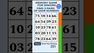 Brain Exercise for Seniors - Keep Your Brain Sharp | Match the Numbers