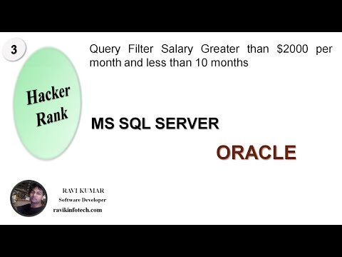 #3 Filter Salary Greater than $2000 per month and Employees less than 10 Month || Hacker Rank