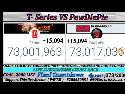 #live subscribe count ||T series VS Pewdiepie||UP14