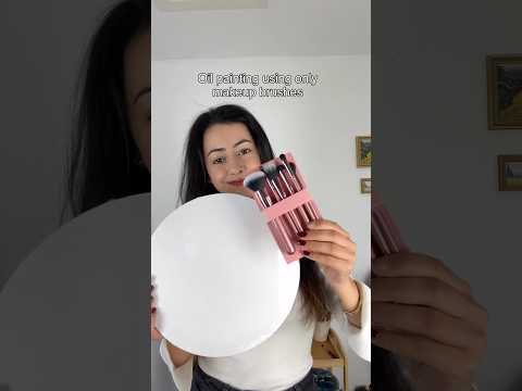 Oil painting but using makeup brushes #artshorts #painting #oilpainting