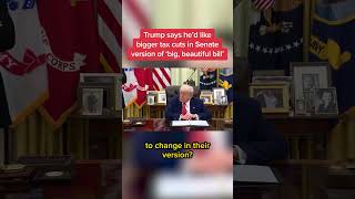 Trump says he'd like bigger tax cuts in Senate version of 'big, beautiful bill'