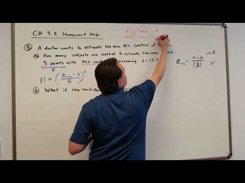 STA 2023 CH 9.2 Estimating a Population Mean Homework Help