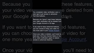 YouTube's ID Verification Can EXPIRE!? #shorts