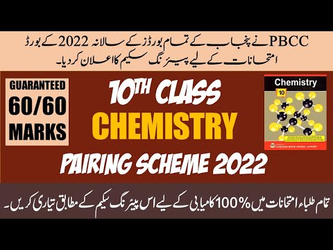 Pairing Scheme for Class 10 CHEMISTRY | Punjab Board Exams 2022