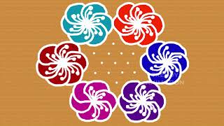 Awesome easy & simple rangoli 11*6dots | Latest muggulu | Simple rangoli | Trendyanimation |