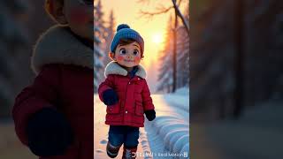 A Boy’s Joyful Run Through Snow at Sunset.  #love #marinemystery #ecofriendlyarchitecture